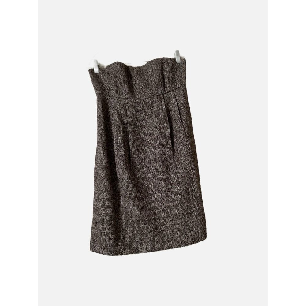 Michael Kors Women Grey Houndstooth Tube Top Dress Zipper Lined Size 4.Pre-Owned